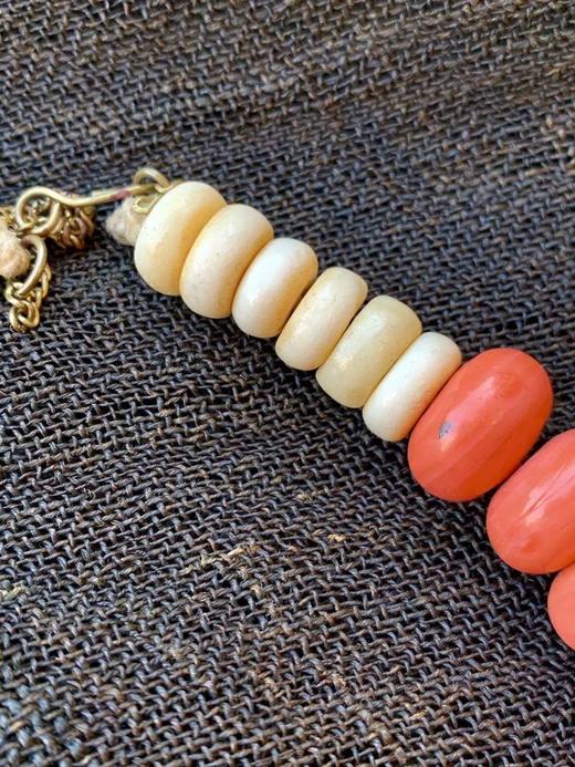 藏传红白琉璃扁豆珠配藏银珠项链， 顺丰包邮 商品图6