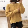 麦浪雨117款。圆领设计秋冬韩版套头花边宽松厚长袖针织衫 商品缩略图0