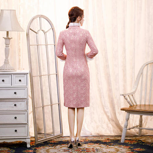 时尚改良，加厚兔毛领长袖旗袍XL-2343 商品图3