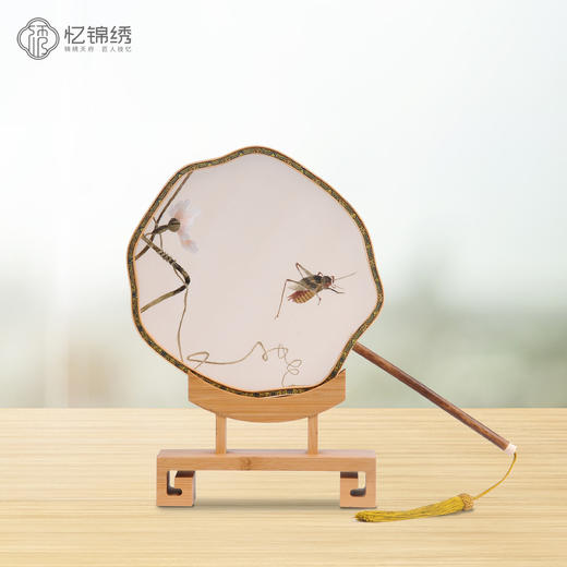 蜀绣双面绣宫扇-蟋蟀 商品图0