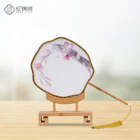 蜀绣双面绣宫扇-紫梦