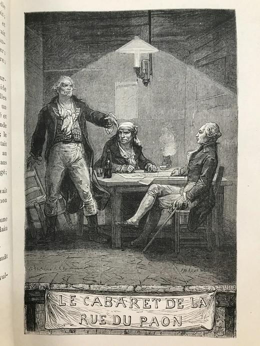 【法语】约19世纪后期 雨果《九三年》 约百幅版画插图 皮脊精装16开 商品图7