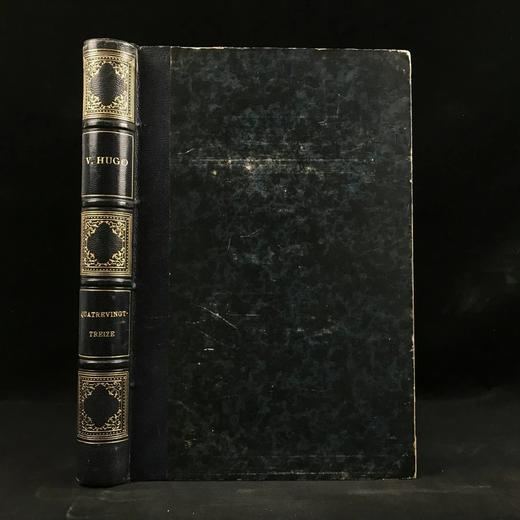 【法语】约19世纪后期 雨果《九三年》 约百幅版画插图 皮脊精装16开 商品图0