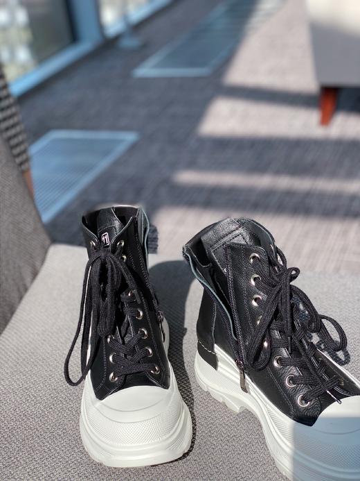 Westory 2020冬季新款皮质厚底高跟运动休闲鞋W20DS80601 商品图1