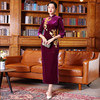 DLQ-A2743新款秋冬丝绒旗袍女复古中国风改良礼服裙婚宴妈妈装 商品缩略图0
