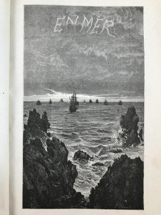 【法语】约19世纪后期 雨果《九三年》 约百幅版画插图 皮脊精装16开 商品图3