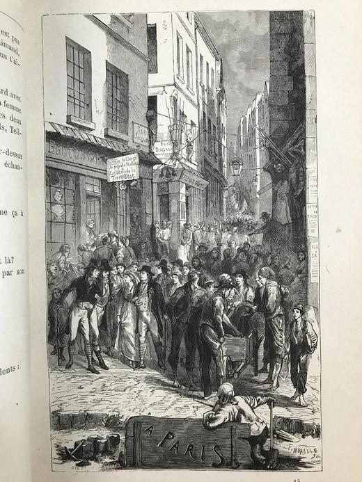 【法语】约19世纪后期 雨果《九三年》 约百幅版画插图 皮脊精装16开 商品图9