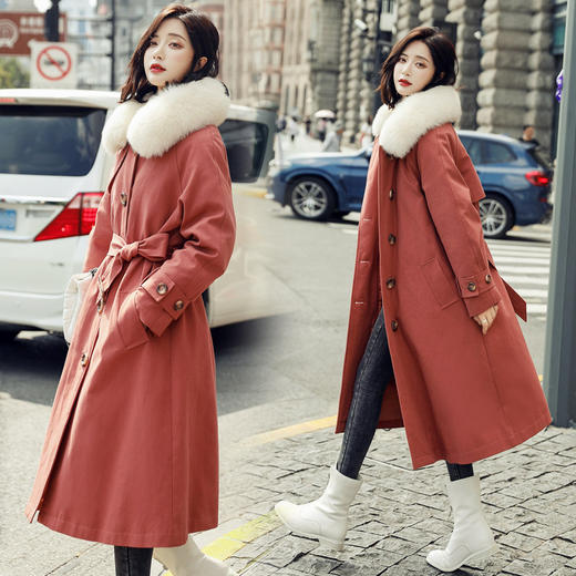 LJY-N056-1028女长款过膝90白鸭绒真毛领2020年冬时尚精品羽绒服 商品图2