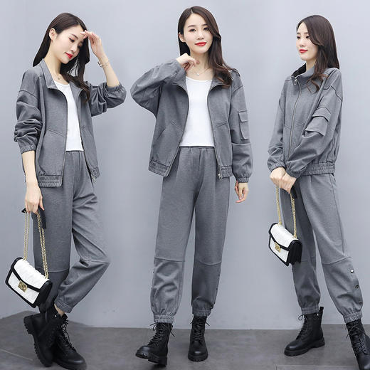 MQQ-5717工装裤套装女潮2020年新款秋装洋气减龄显瘦休闲气质时尚两件套裤 商品图2