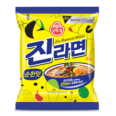 不倒翁真拉面原味不辣袋装오뚜기진라면순한맛120g