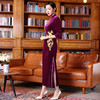 DLQ-A2743新款秋冬丝绒旗袍女复古中国风改良礼服裙婚宴妈妈装 商品缩略图1