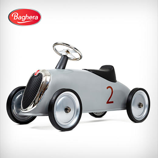 法国Baghera四轮金属复古儿童扭扭车（骑士系列银色） 商品图0