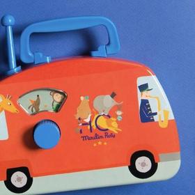 法国moulinroty金属玩具系列早教益智婴儿觉醒礼盒儿童安全金属马戏团音乐巴士收音机