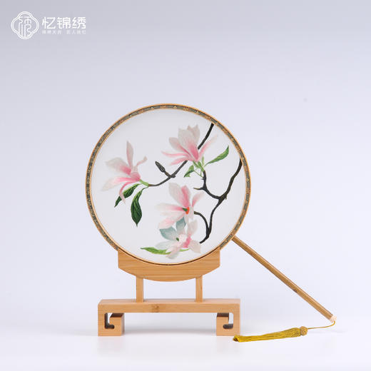 蜀绣双面绣宫扇-玉兰花 商品图1