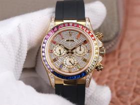 SGP劳li士迪通拿-116599RBOW彩虹迪，7750机芯，镶嵌根据原颜厂‬色渐变过渡最调协‬的37颗宝石进优行‬化处理