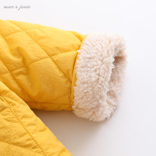 马克珍妮2020新款宝宝冬装 男童菱格加绒棉衣 儿童棉服外套202038 商品图4
