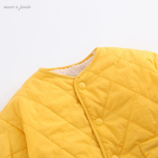 马克珍妮2020新款宝宝冬装 男童菱格加绒棉衣 儿童棉服外套202038 商品图3