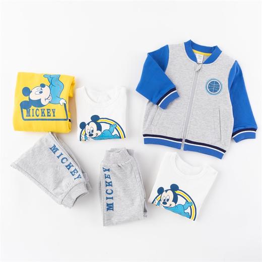 迪士尼(Disney)男童米奇纯棉运动棒球服三件套套装 商品图3