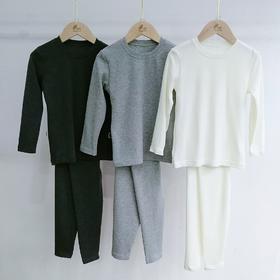 WD023男童莱卡罗纹秋冬保暖套装