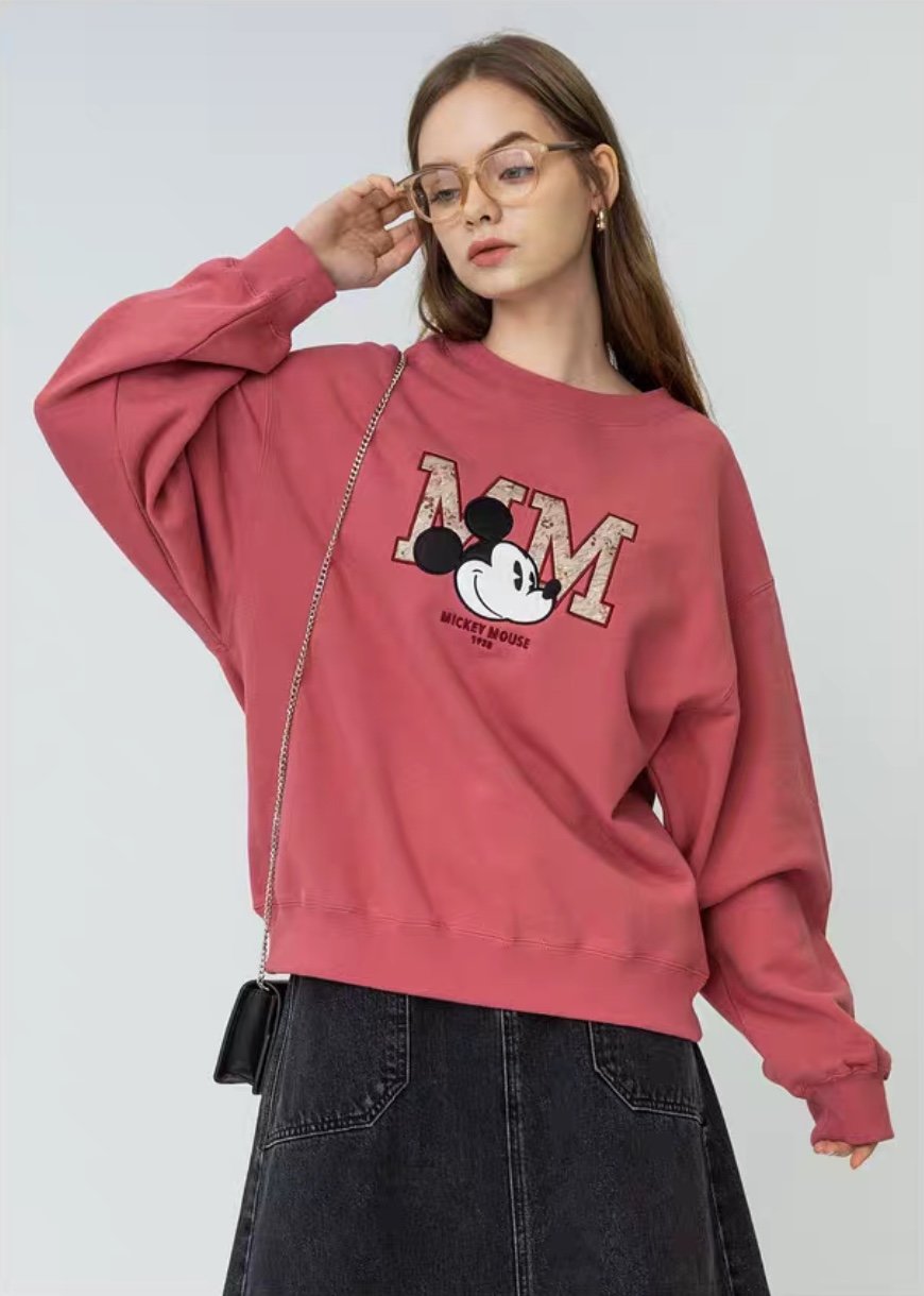 你怎么这么好看秋冬迪士尼联名刺绣宽松卫衣超好看