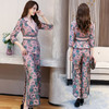 WZNH-MJYY8073阔腿裤套装2020新款秋季印花长袖轻熟风时尚休闲两件套 商品缩略图2