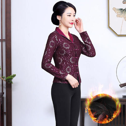 LYR-2146秋冬婚宴服大码加绒加厚蕾丝唐装套装 商品图1