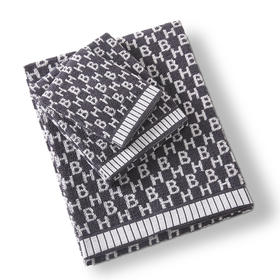 HBMJ-001-3 HB LOGO提花毛浴巾三件套