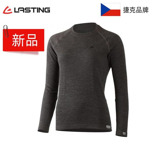 新品秋冬款捷克Lasting16微米超细美利奴羊毛 女款LENA灰色圆领长袖 商品图0