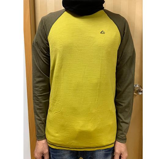 新品捷克Lasting16微米超细美利奴羊毛 男款MARIO芥末黄双色圆领长袖 欧洲胡同 商品图0