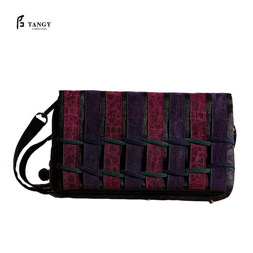 TANGY Collection 天意精品 香云纱 莨绸拼接撞色款经典复古手拿包  L204406 商品图1