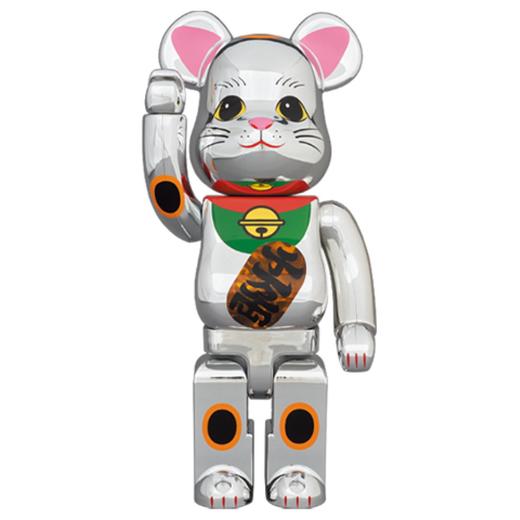 Bearbrick电镀银发光招财猫-400% 商品图0