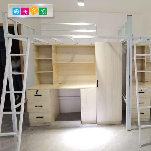 单人床下桌组合员工宿舍家具学习桌衣柜 商品图1