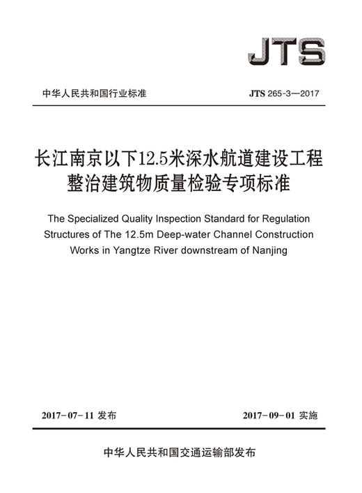长江南京以下12.5米深水航道建设工程整治建筑物质量检验专项标准 商品图2