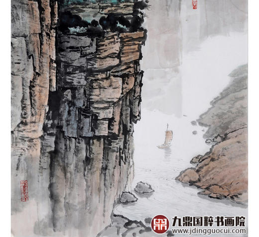 王功学《山水作品》68*138cm 山水竖幅作品 玄关/办公室挂画 商品图5