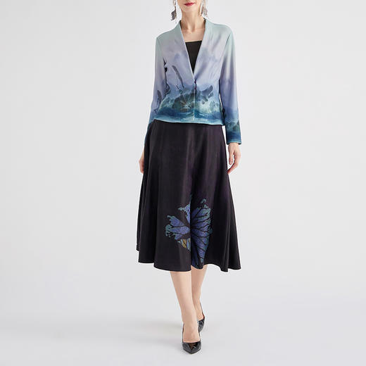 TANGY Collection 天意精品 暮禅系列 中式复古款 莨绸绣花半身裙 L204825 商品图4