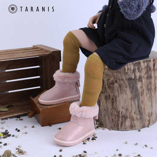 【满299减20】【3岁以上26-37码】泰兰尼斯冬季蝴蝶结系列时尚雪地靴 商品图3