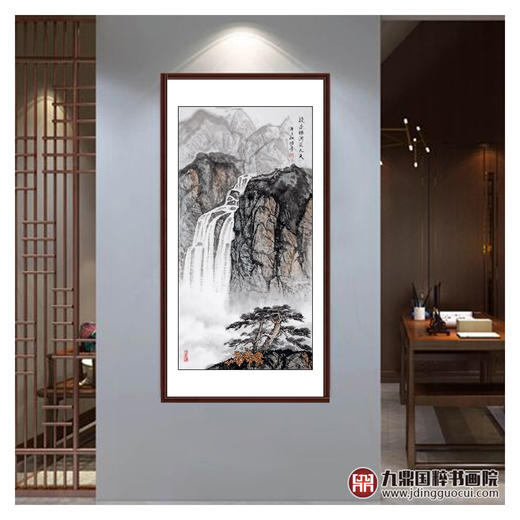 王功学《疑是银河落九天》68*138cm 山水竖幅作品 玄关/办公室挂画 商品图3