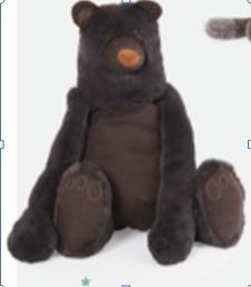 法国moulinroty秘密森林系列超大只深棕色熊含羞草75厘米 商品图0