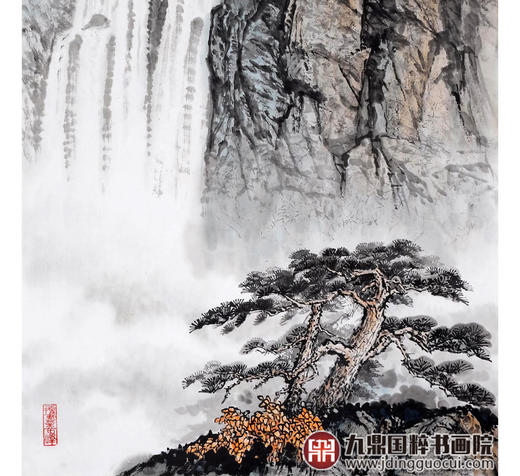 王功学《疑是银河落九天》68*138cm 山水竖幅作品 玄关/办公室挂画 商品图5