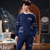 【服饰鞋包】*男士睡衣套装秋冬季长袖纯棉加厚双面抽条套头运动休闲家居服 商品缩略图2