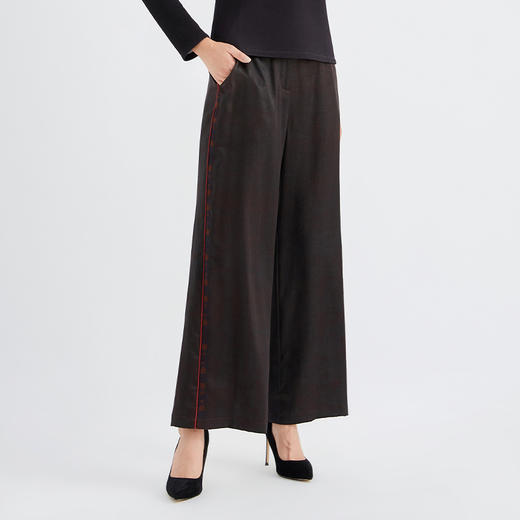 TANGY Collection 天意精品 暮禅系列 经典线迹香云纱长裤 莨绸休闲裤 L204506 商品图1