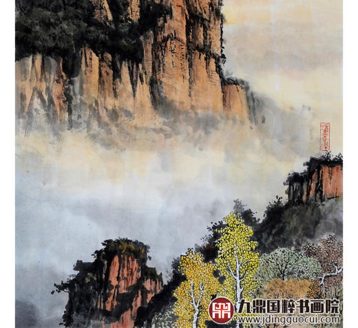 王功学《朝霞满天》68*138cm 山水竖幅作品 玄关/办公室挂画 商品图5