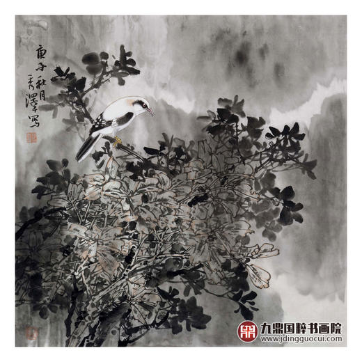 杨秀泽《秋月》68*68cm 花鸟斗方作品 餐厅/卧室挂画 商品图1