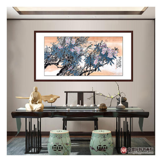 杨秀泽《百里处杜鹃红》68*138cm 花鸟横幅作品 茶室/卧室挂画 商品图2