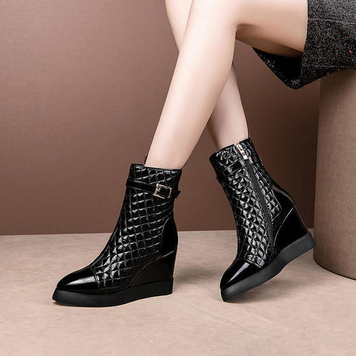 OLD-977新款英伦风坡跟高跟百搭短筒 商品图2