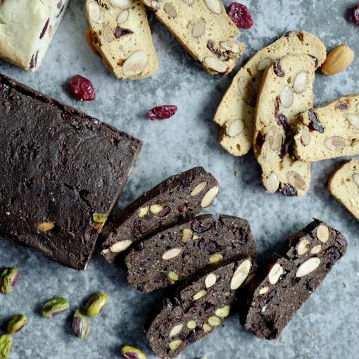 【4月7日开始陆续发货】【意式坚果脆饼】260g｜经典原味×醇厚可可 双拼风味｜蔓越莓 x 杏仁 x 开心果 营养早餐搭档/下午茶轻奢享受/办公精致茶点-默认不配手提袋 商品图4