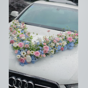 《心生欢喜》-蓝粉色系清新婚车