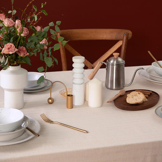 流苏全棉餐桌布艺拉普兰德流苏方桌布 商品图2