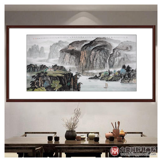 王功学《深壑青峦叠翠微》237*122cm 山水横幅作品 办公室/客厅挂画 商品图2