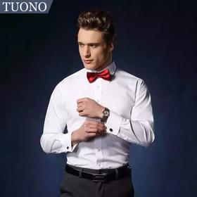 TUONO/托诺法式衬衫长袖修身新郎礼服婚礼男装商务新郎白衬衣男士结婚衬衫   NX7071